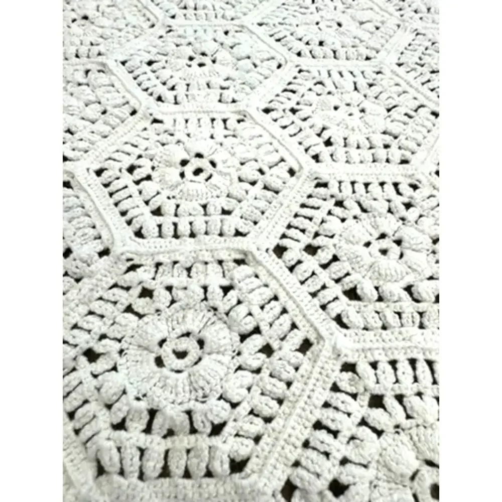 STUNNING, Vintage Large Handmade Crochet  Coverlet Tablecloth 96